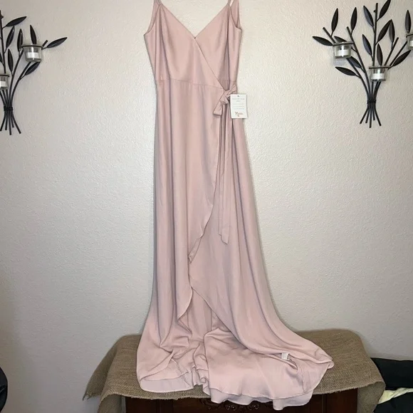 SHOW ME YOUR MUMU Mariah Wrap Dress Dusty Blush Size XS NEW - Picture 5 of 13
